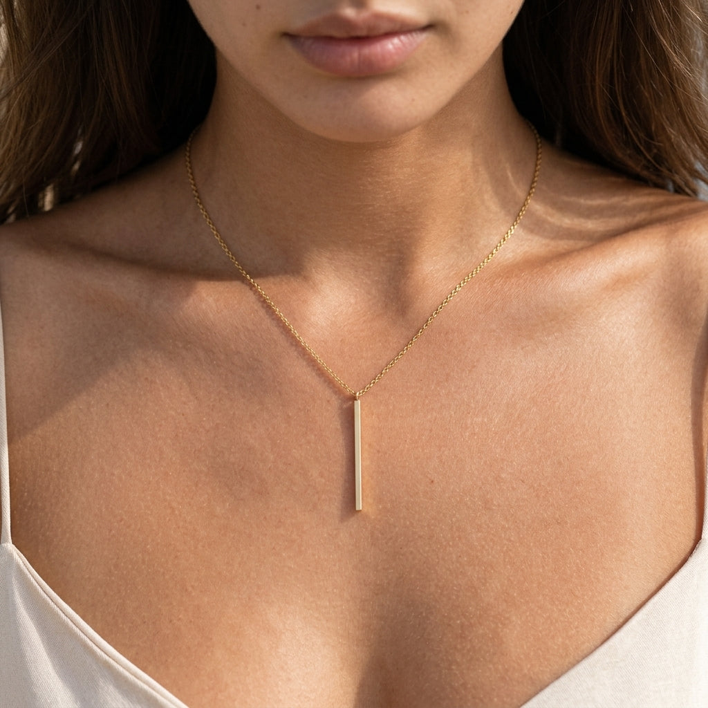 Rowan Gold Bar Necklace