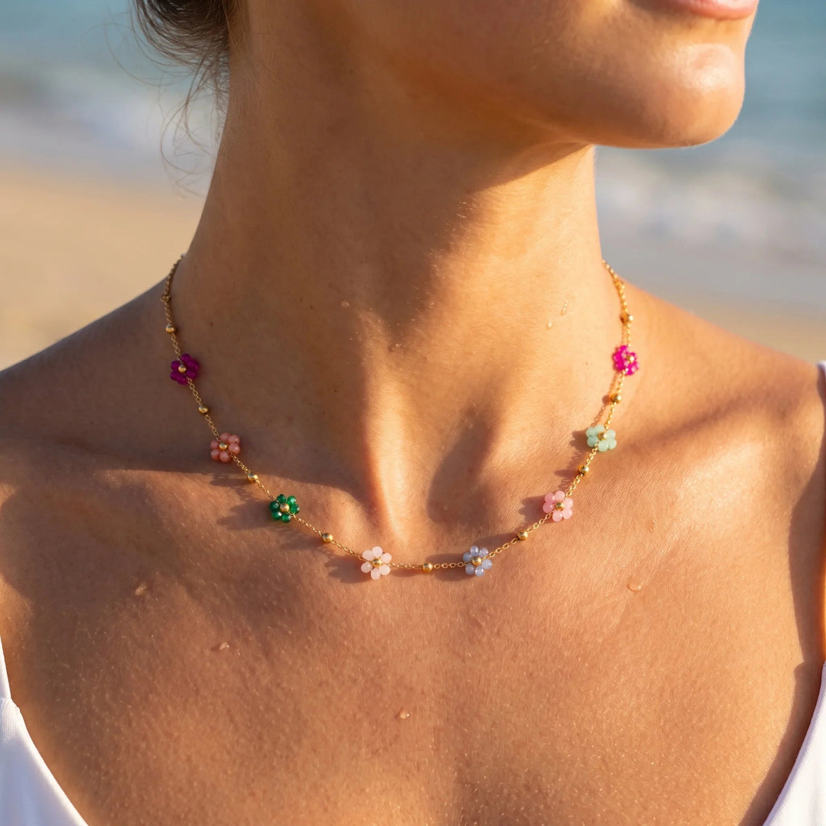 Hyacinth Floral Gold Necklace