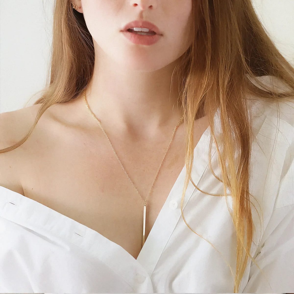 Rowan Gold Bar Necklace