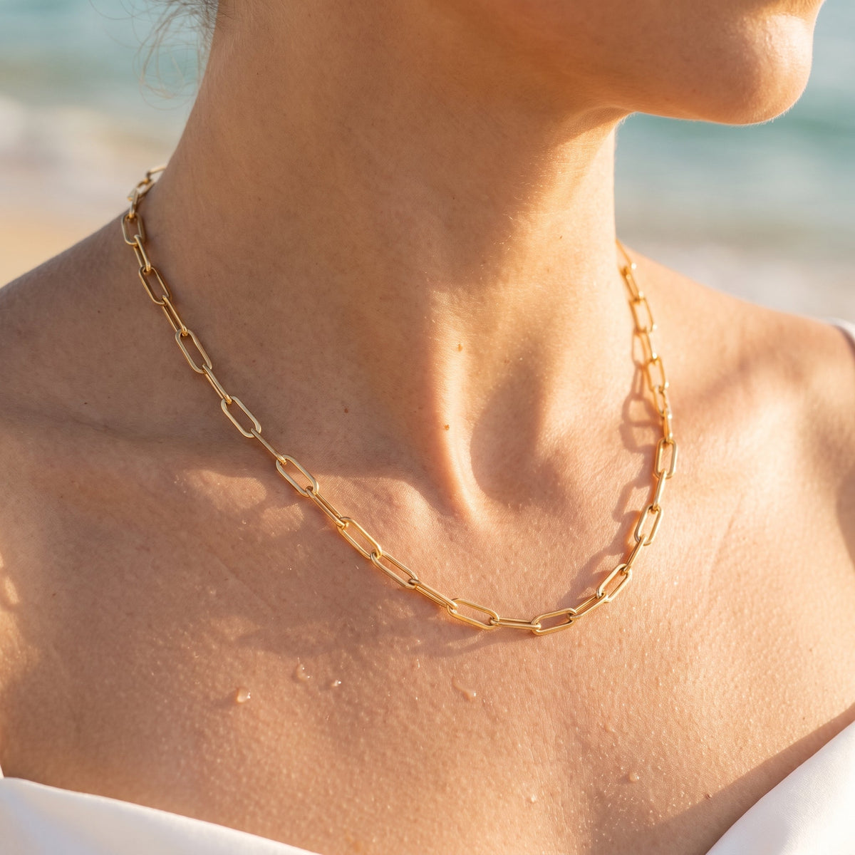 Ximena Gold Paperclip Chain Necklace