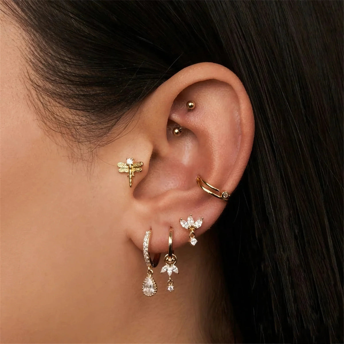 Elise Removable Charm Hoops