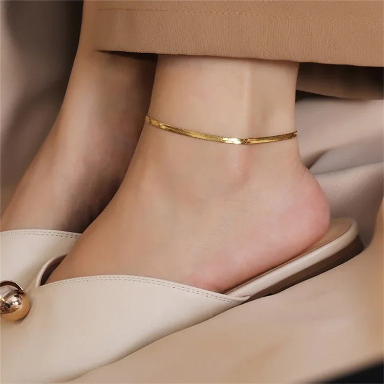 Noa Herringbone Anklet