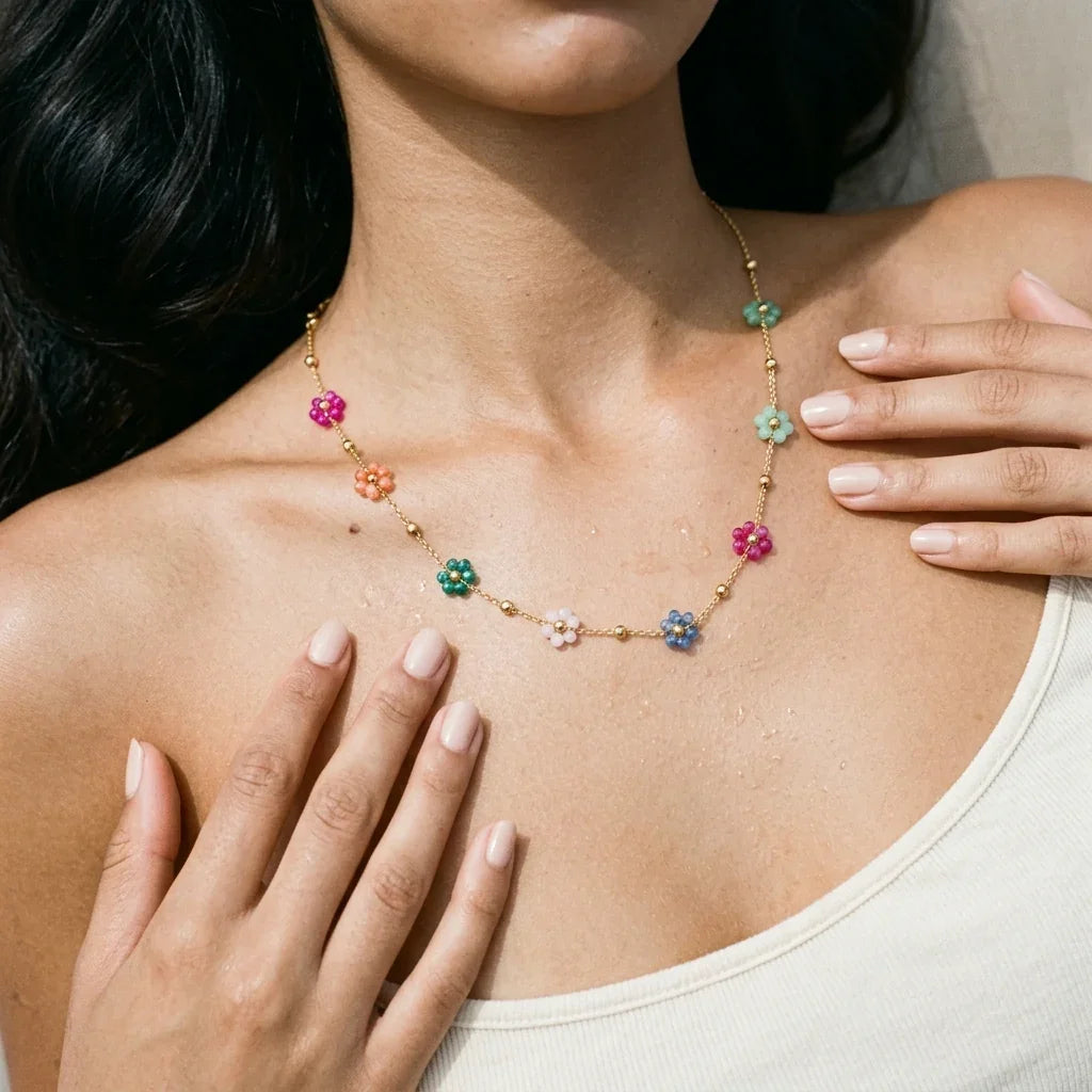 Hyacinth Floral Gold Necklace