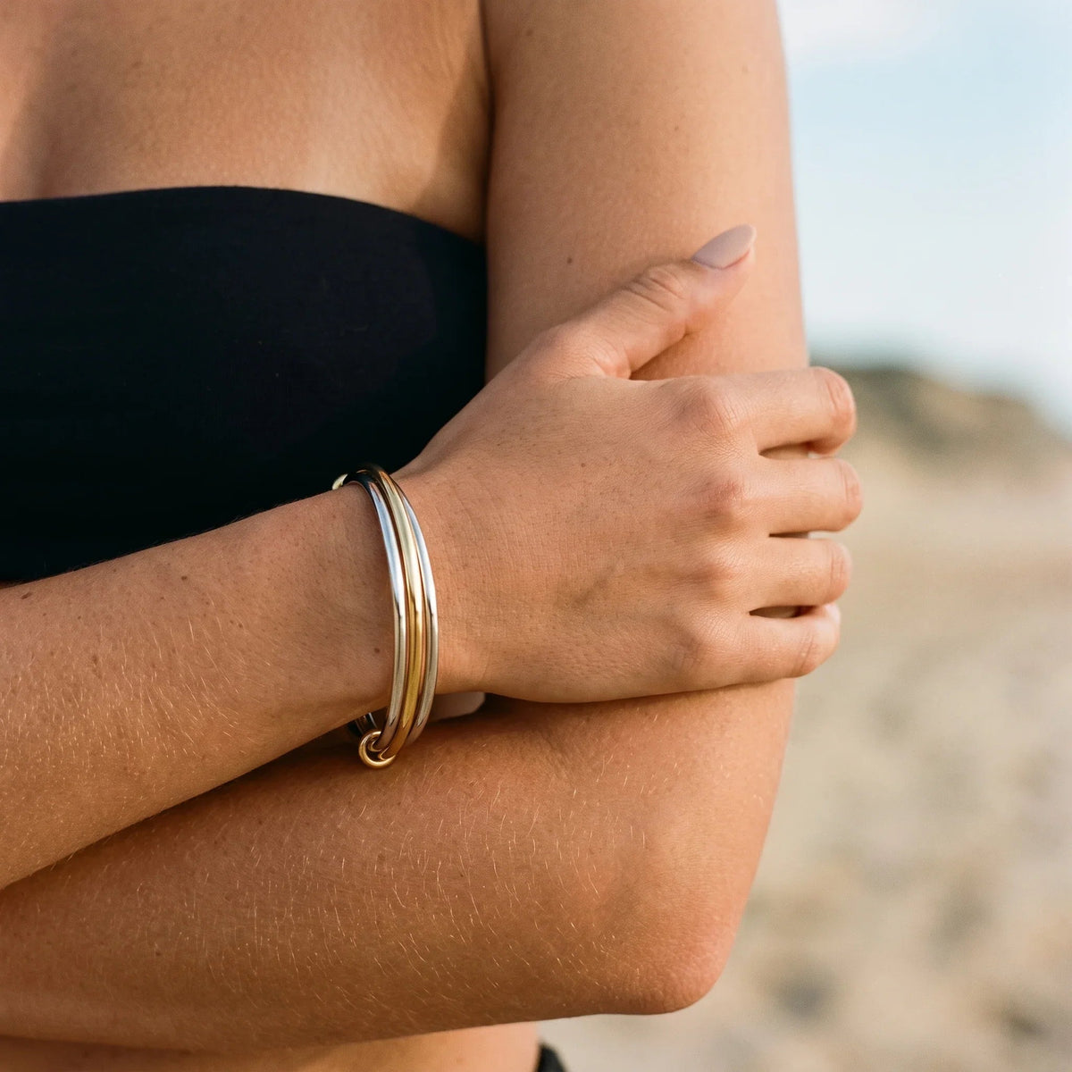 Nicolette Two Tone Stacked Bracelet