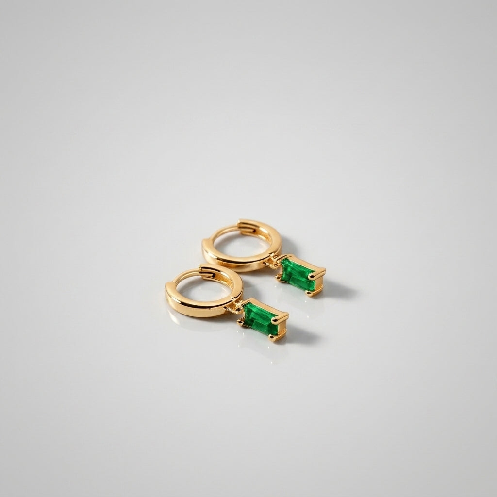 Ivy Birthstone Huggies