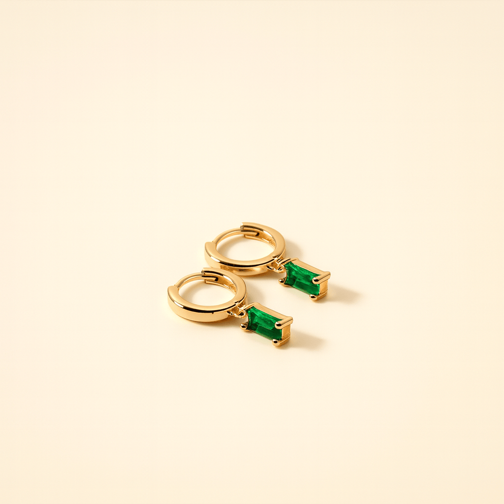 Ivy Birthstone Huggies