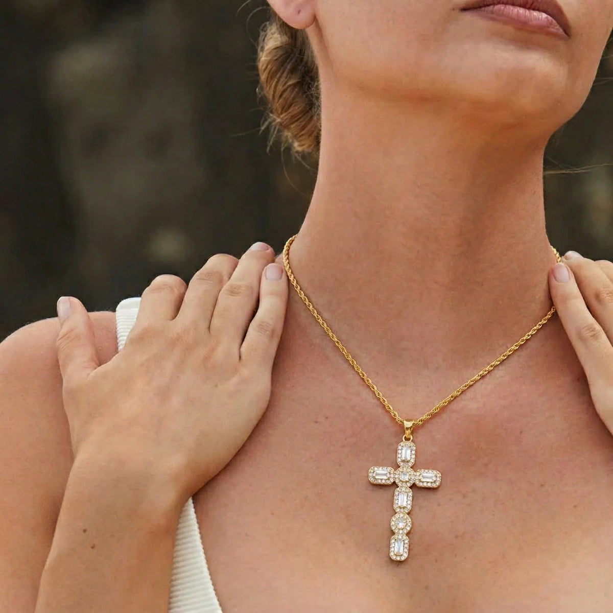 Adaline Diamond Cross Necklace