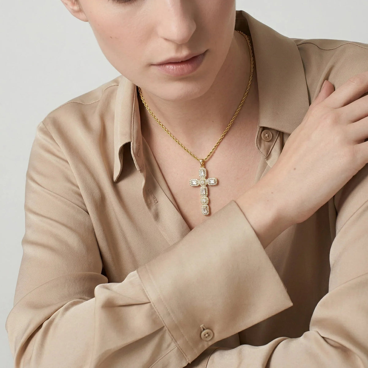Adaline Diamond Cross Necklace