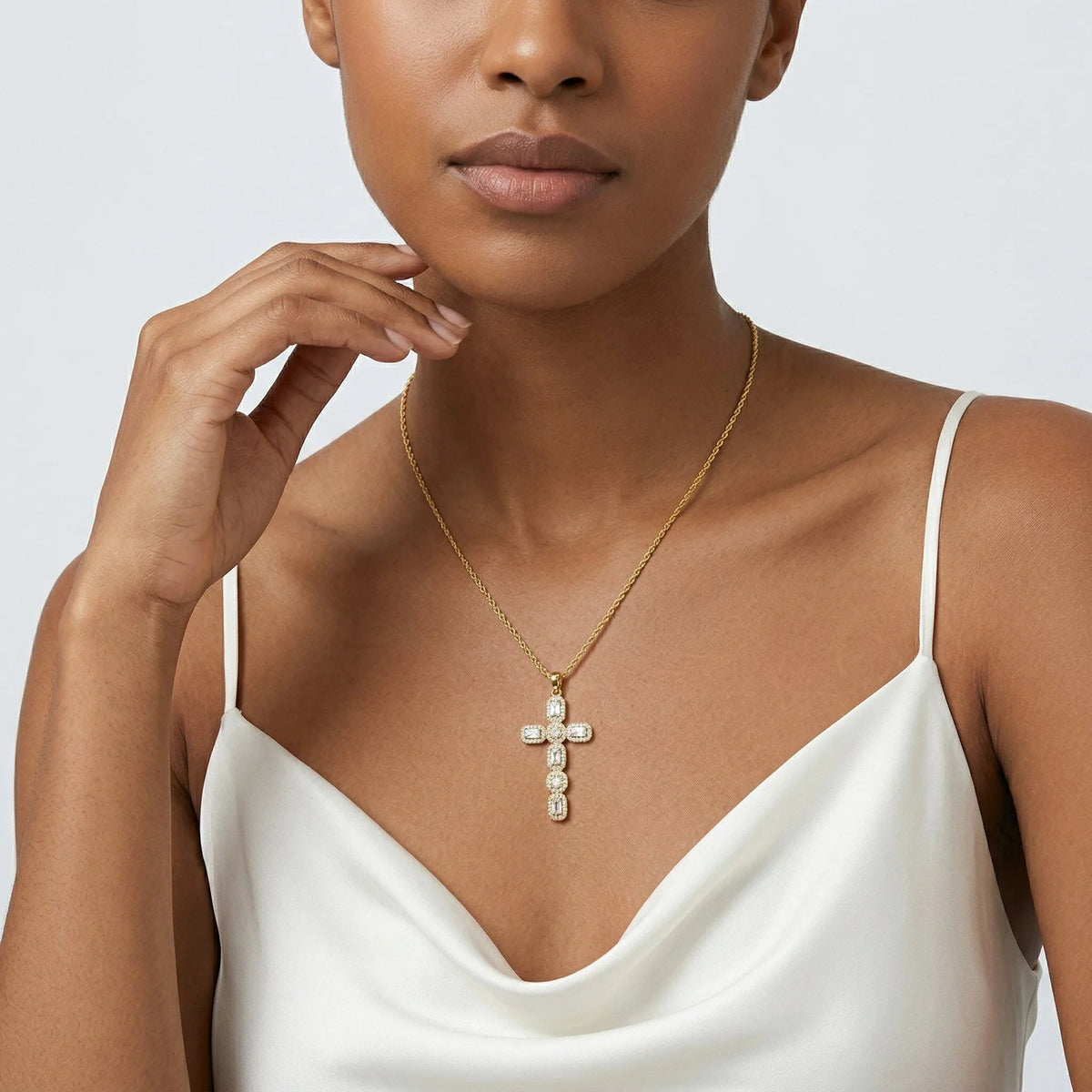 Adaline Diamond Cross Necklace