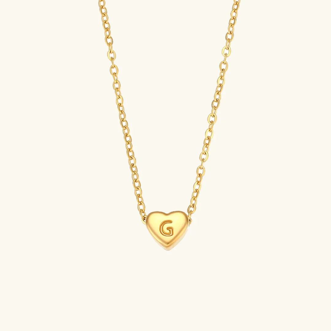 Amélie Heart Initial Necklace