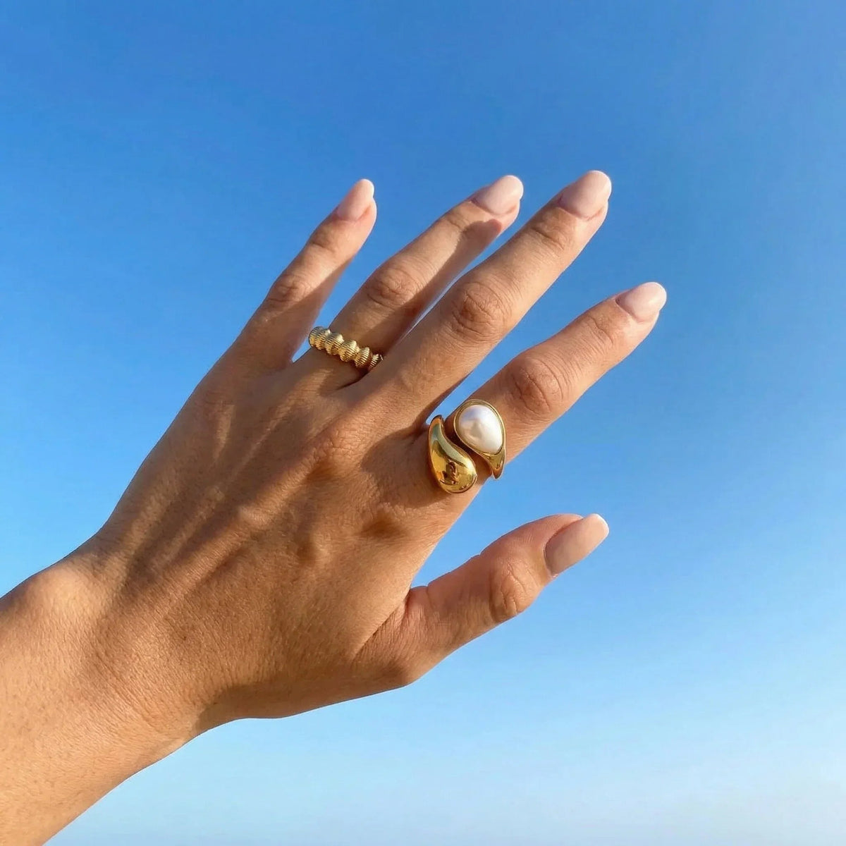 Pernille Amber Pearl Ring