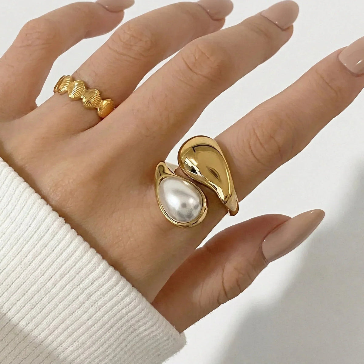 Pernille Amber Pearl Ring