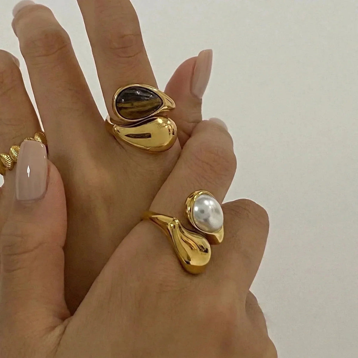 Pernille Amber Pearl Ring
