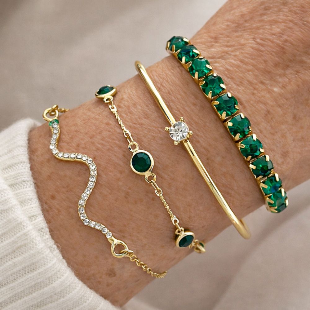 Verde Gemstone Bracelet Set