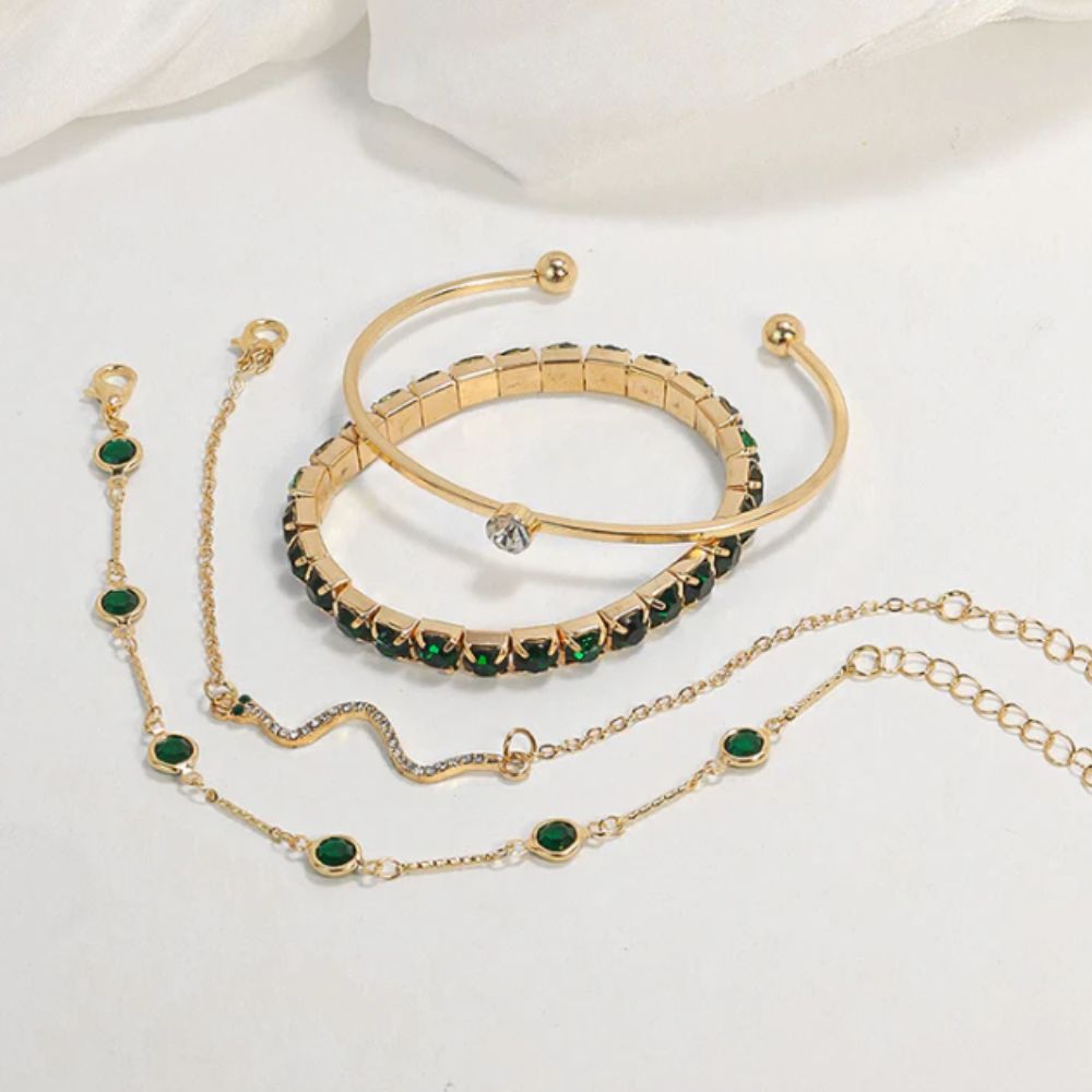 Verde Gemstone Bracelet Set