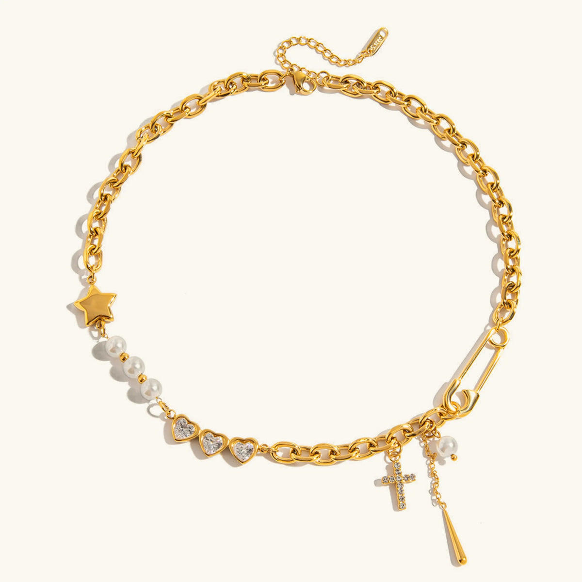 Ysabel Diamond Pearl Necklace