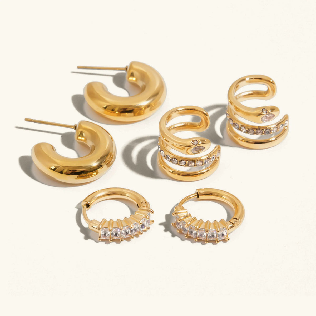 Leocadia Staple Gold Earrings Set