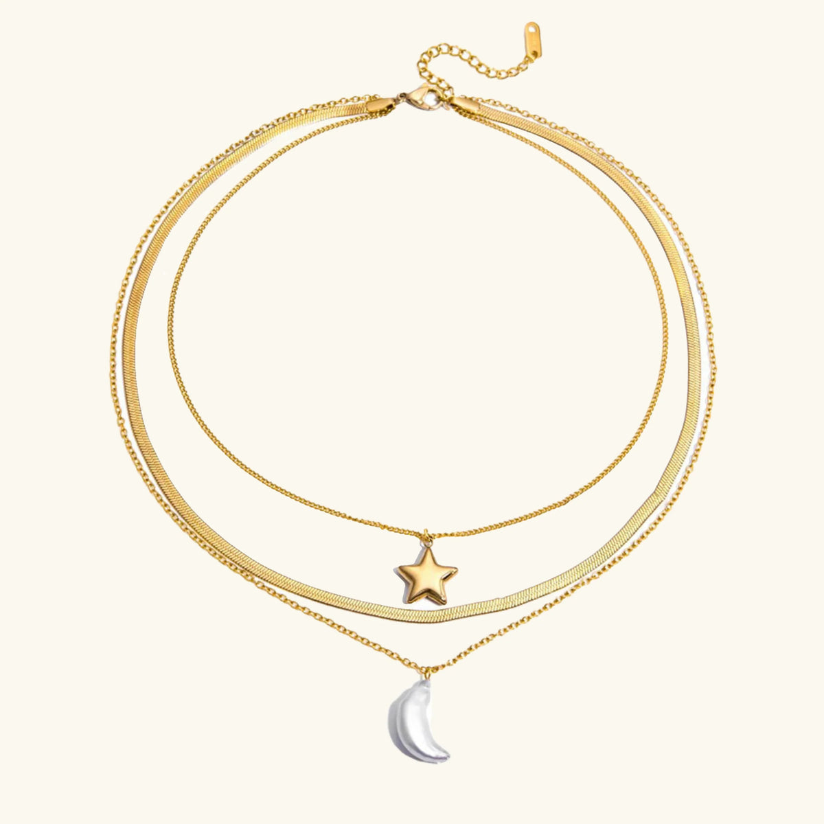 Celeste Sun & Moon Layered Necklace