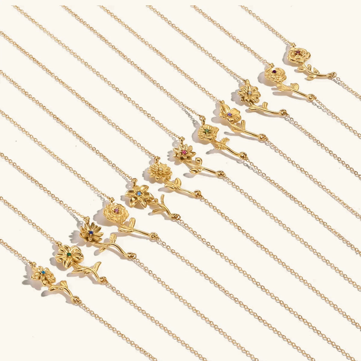 Delilah Birth Flower Necklace
