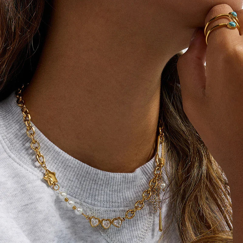 Ysabel Diamond Pearl Necklace