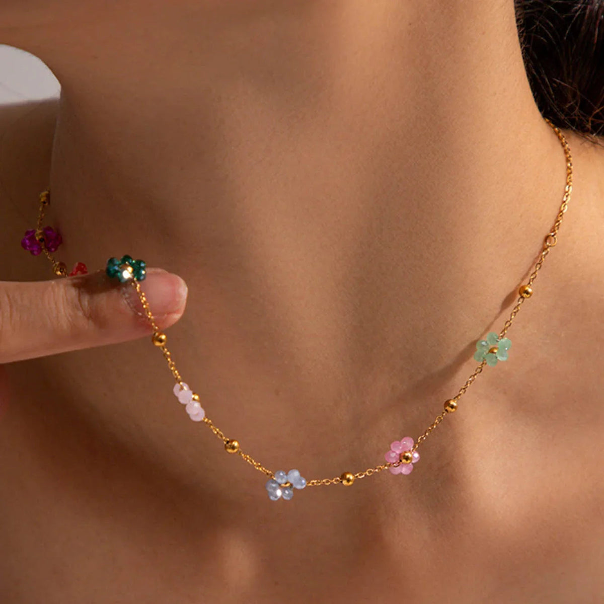 Hyacinth Floral Gold Necklace
