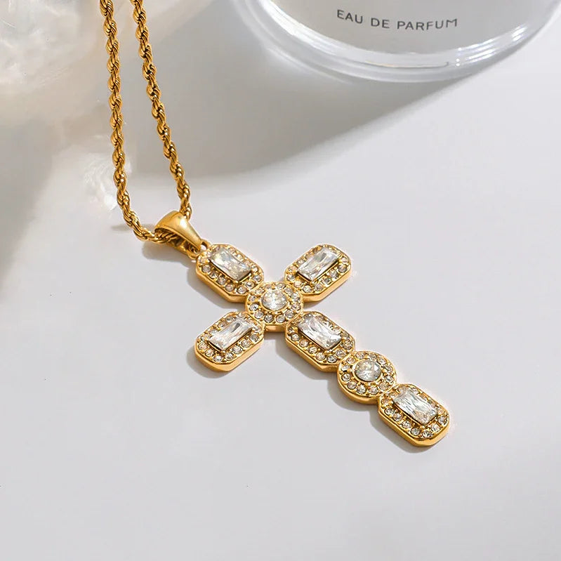 Adaline Diamond Cross Necklace