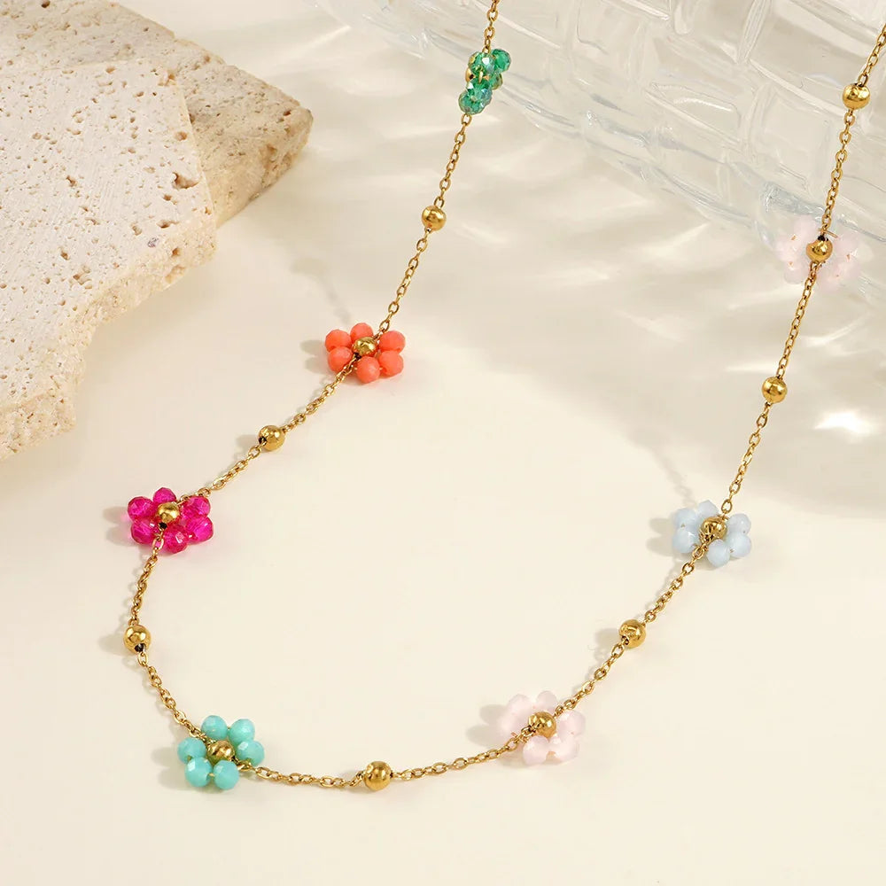Hyacinth Floral Gold Necklace