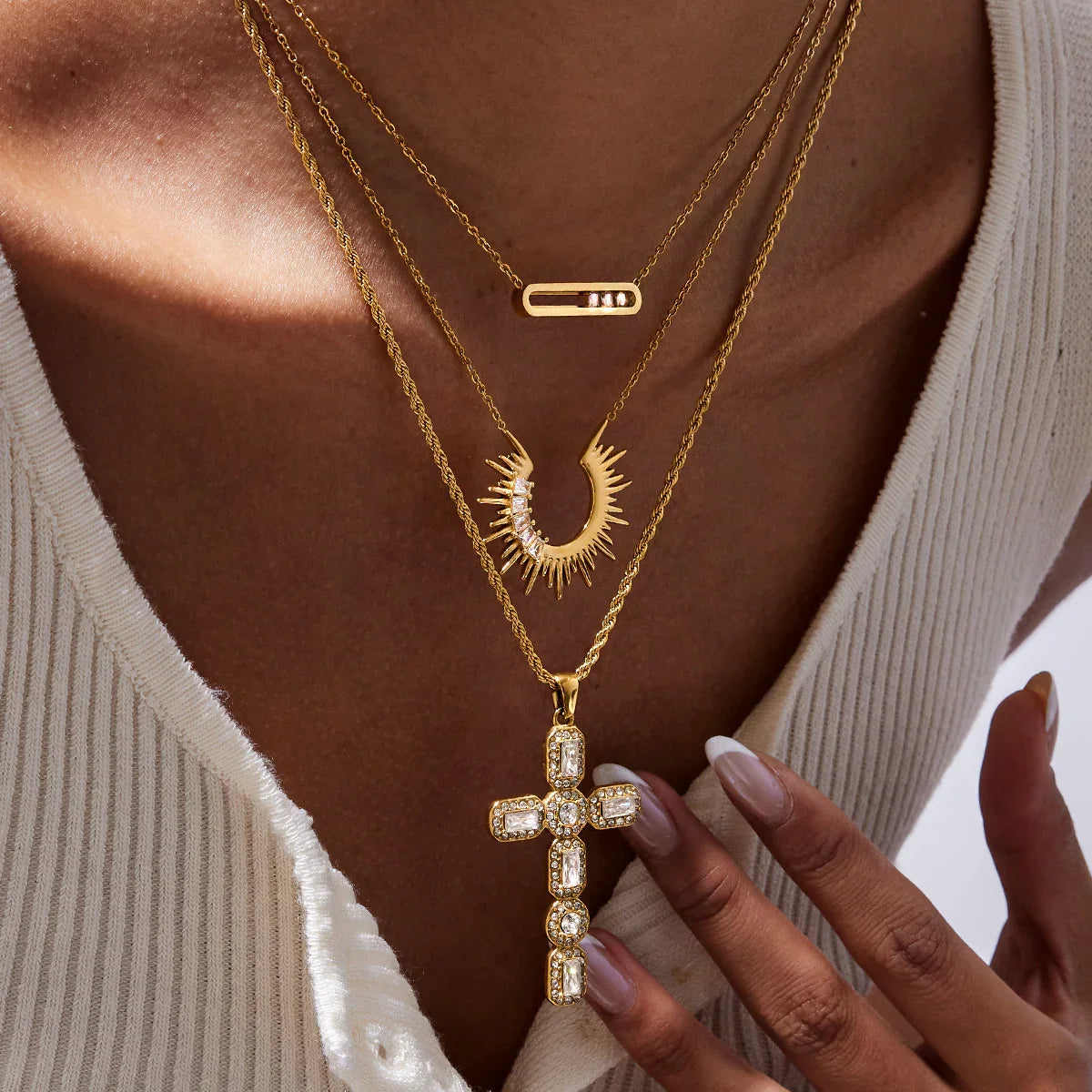 Adaline Diamond Cross Necklace