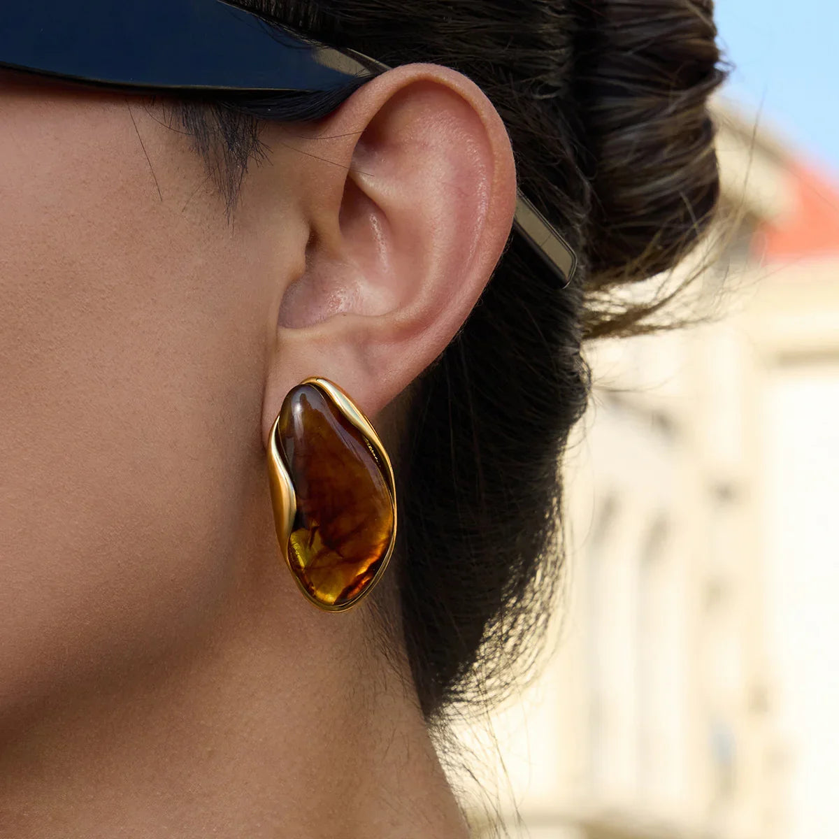 Sylvie Polished Gemstone Earrings