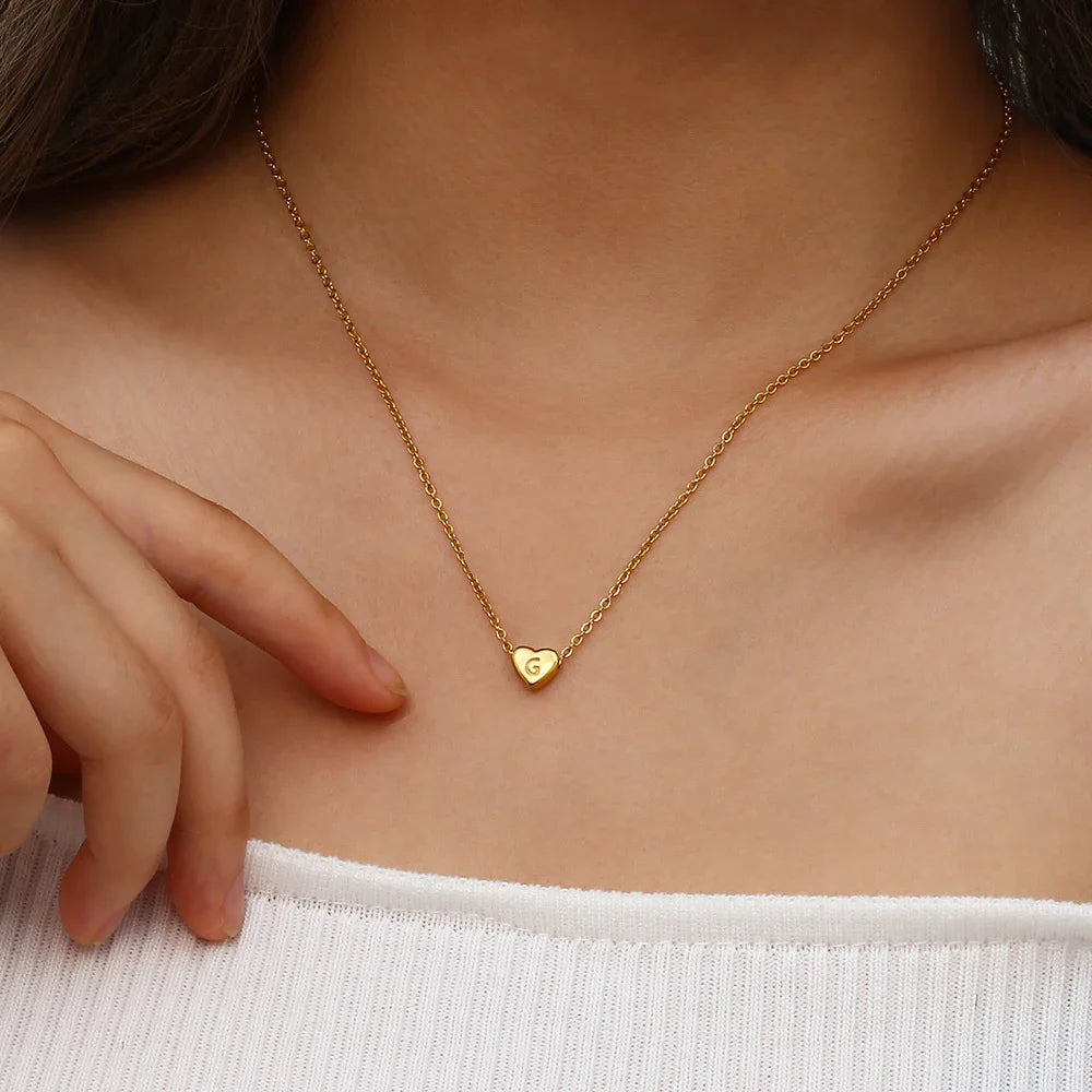 Amélie Heart Initial Necklace