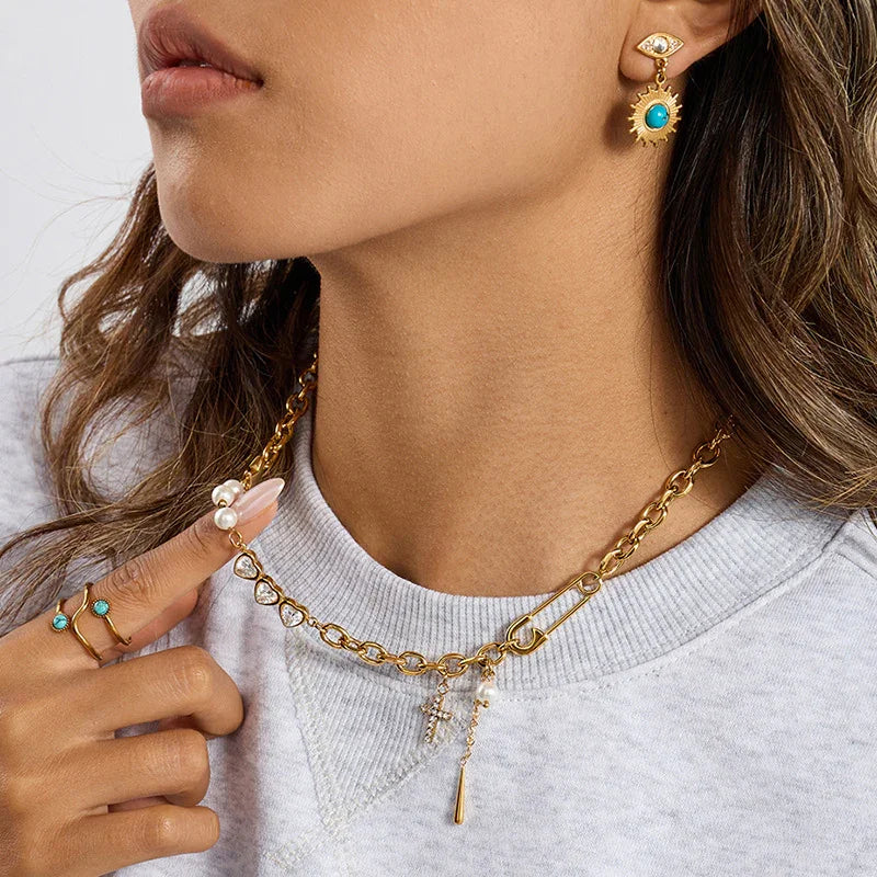 Ysabel Diamond Pearl Necklace