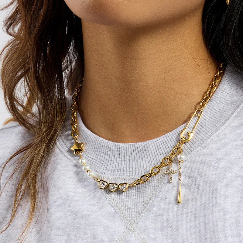 Ysabel Diamond Pearl Necklace