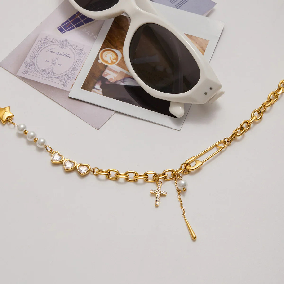 Ysabel Diamond Pearl Necklace