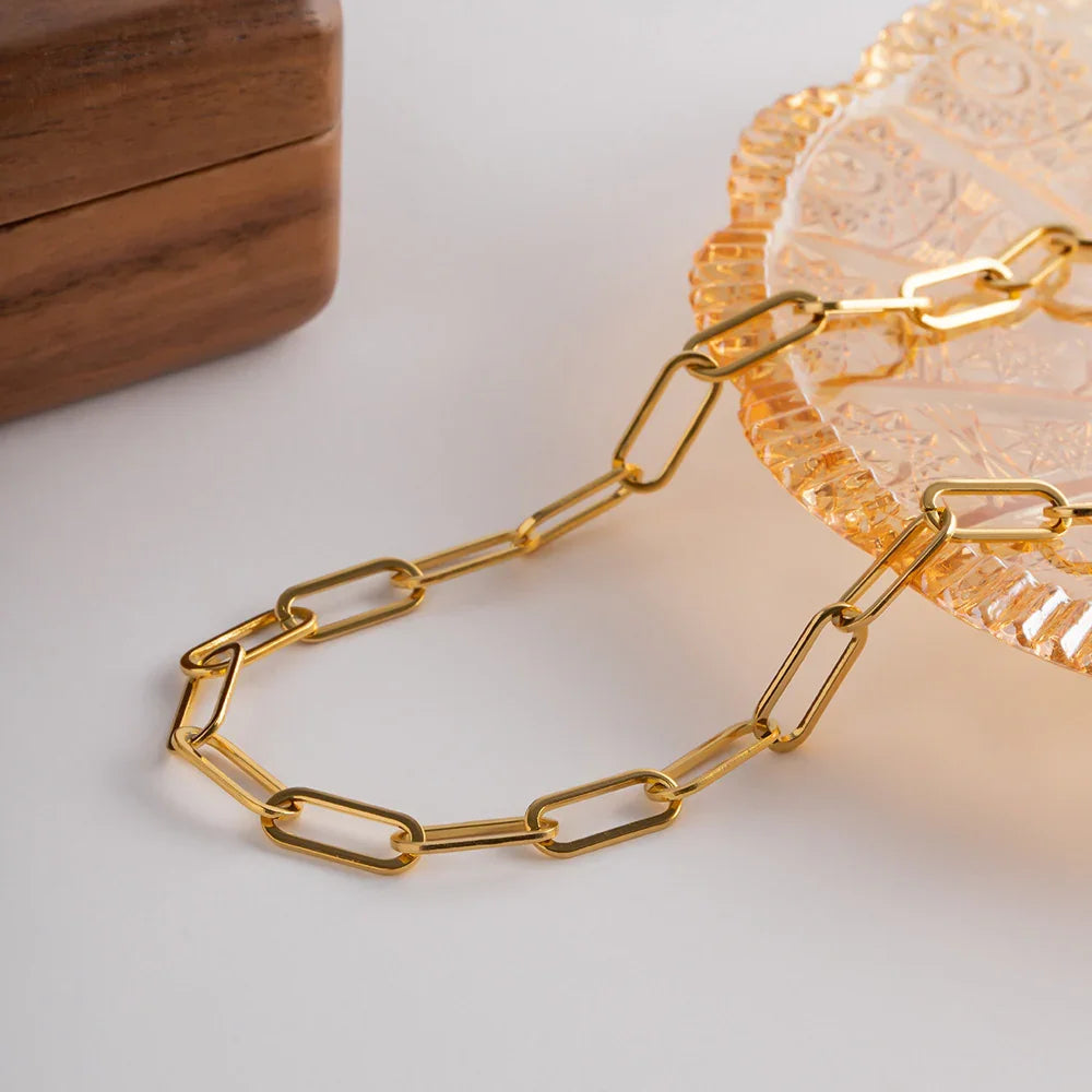 Ximena Gold Paperclip Chain Necklace