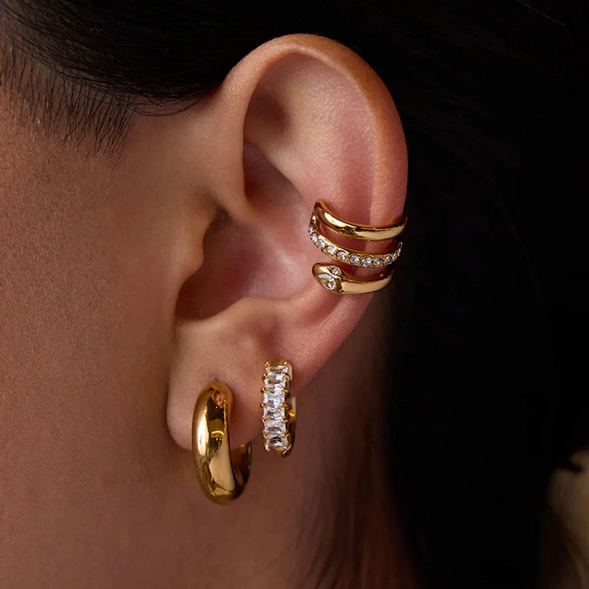 Leocadia Staple Gold Earrings Set