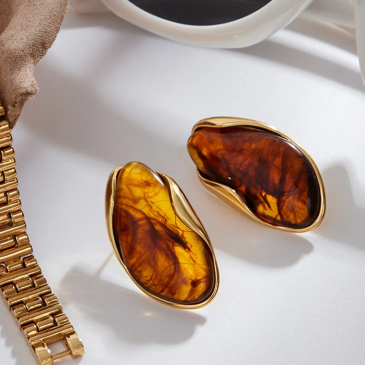 Sylvie Polished Gemstone Earrings