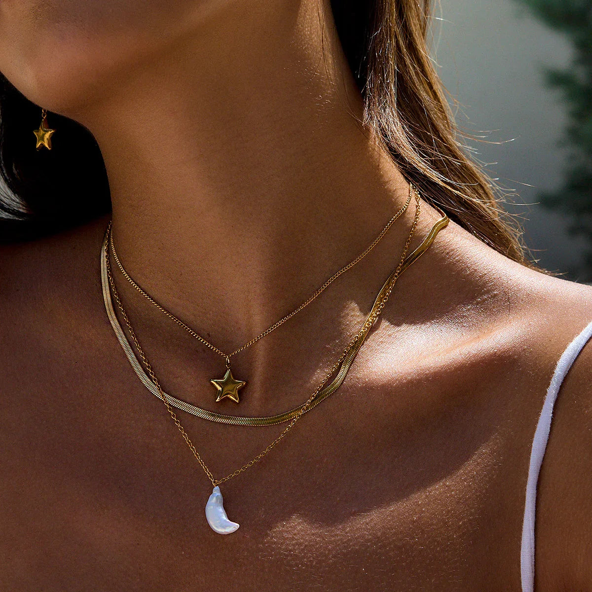 Celeste Sun & Moon Layered Necklace