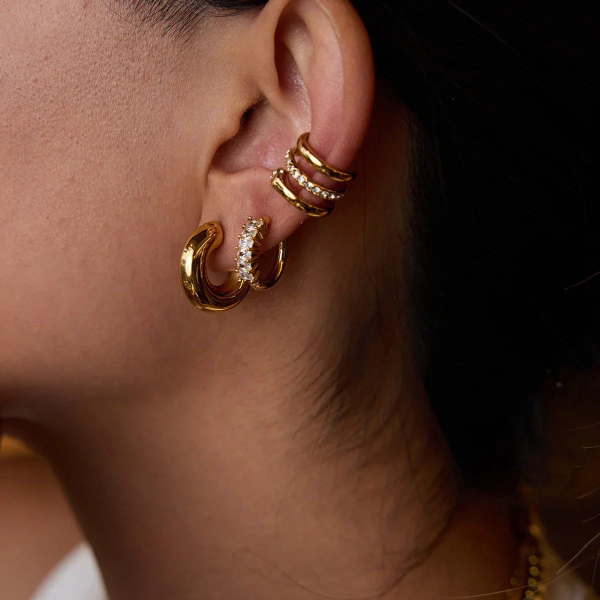 Leocadia Staple Gold Earrings Set
