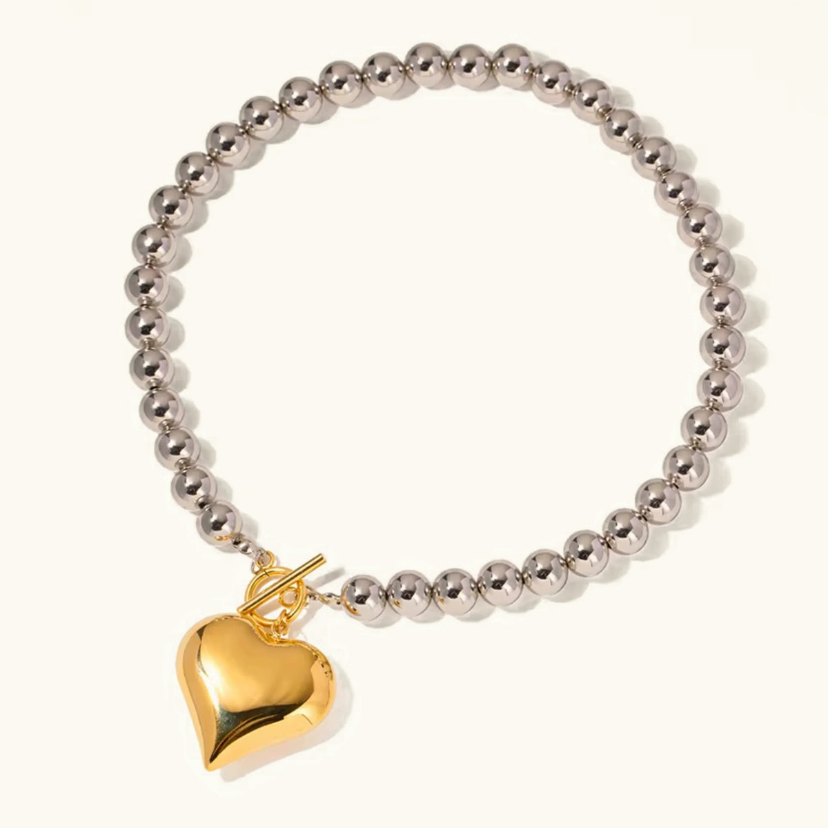 Simone Chunky Bead Heart Pendant