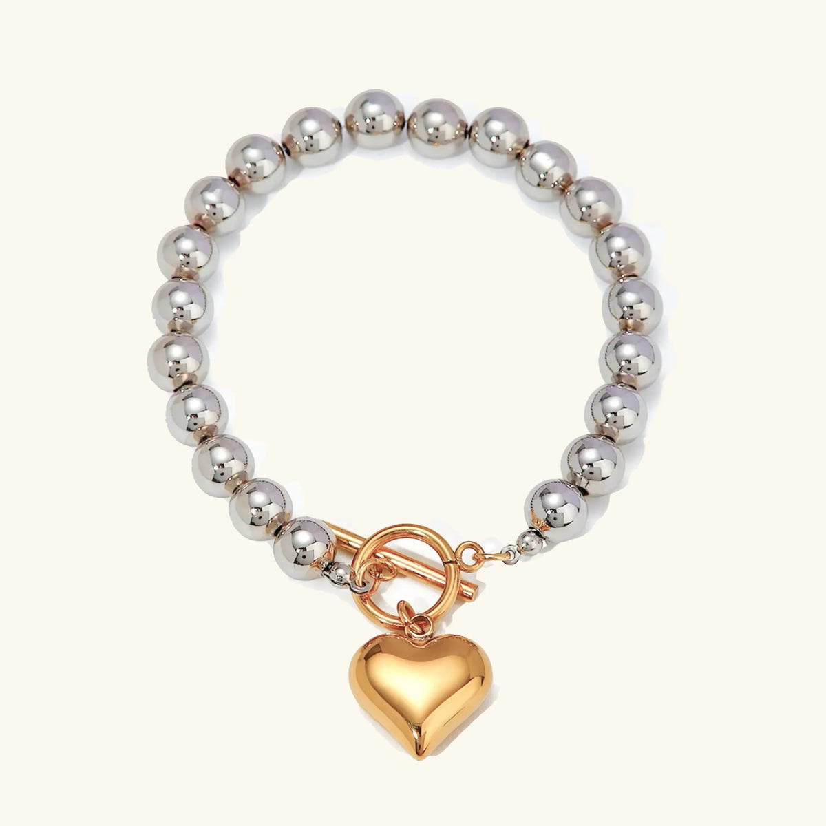 Calla Chunky Bead Heart Bracelet