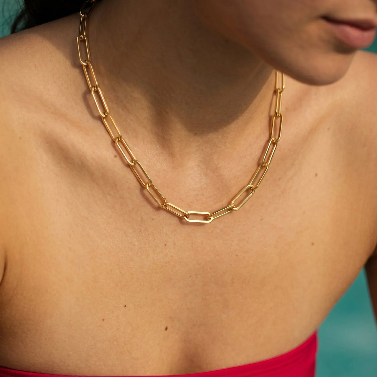 Ximena Gold Paperclip Chain Necklace