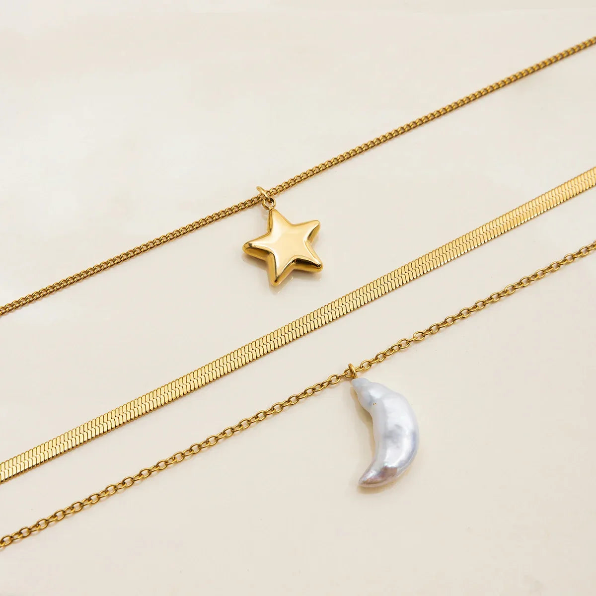 Celeste Sun & Moon Layered Necklace