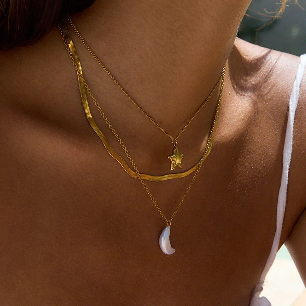 Celeste Sun & Moon Layered Necklace