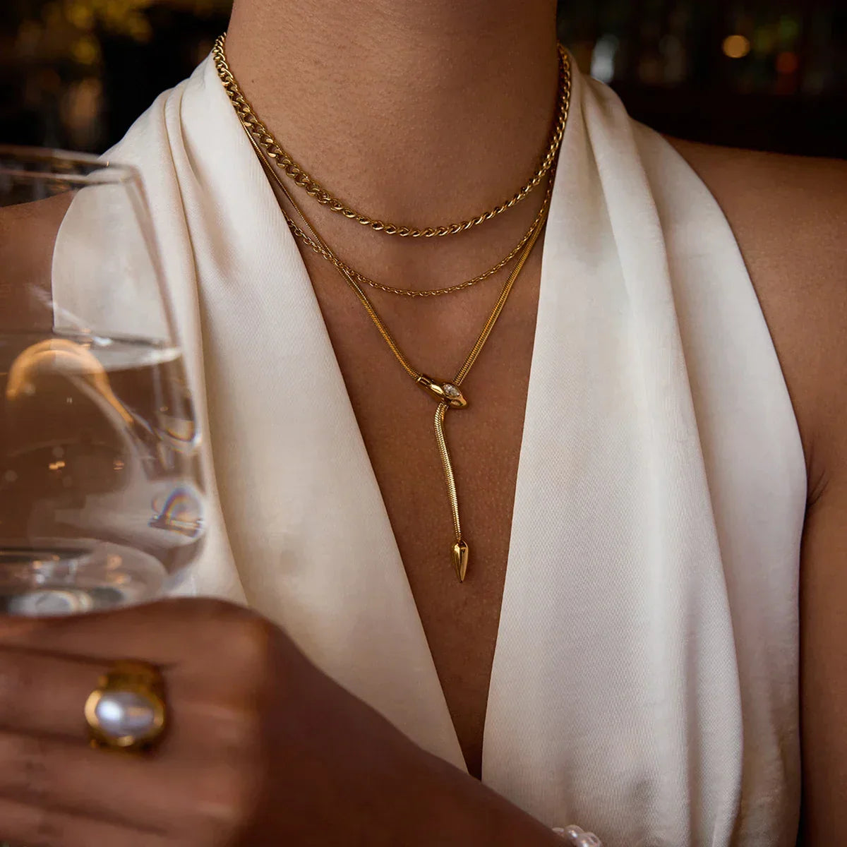 Selwyn Gold Serpentine Pendant