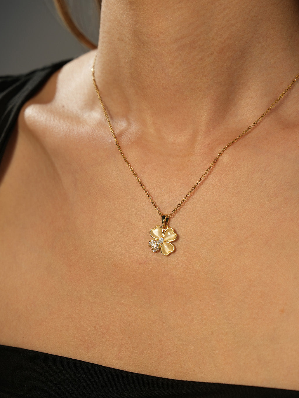 Four Leaf Clover Kette Gold