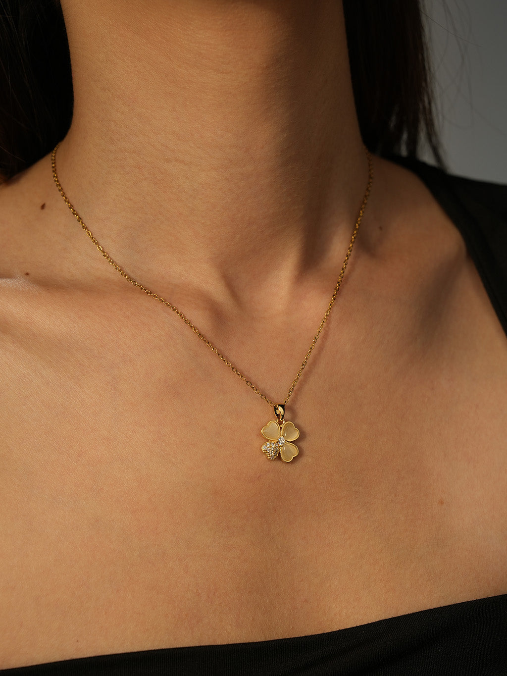 Four Leaf Clover Kette Gold