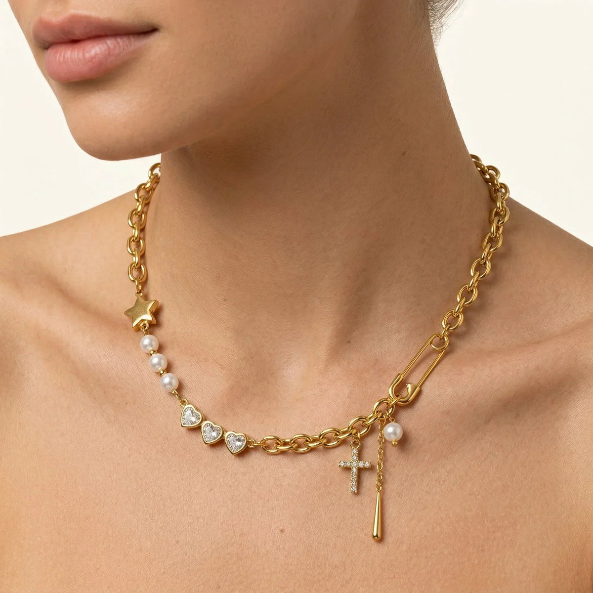 Ysabel Diamond Pearl Necklace