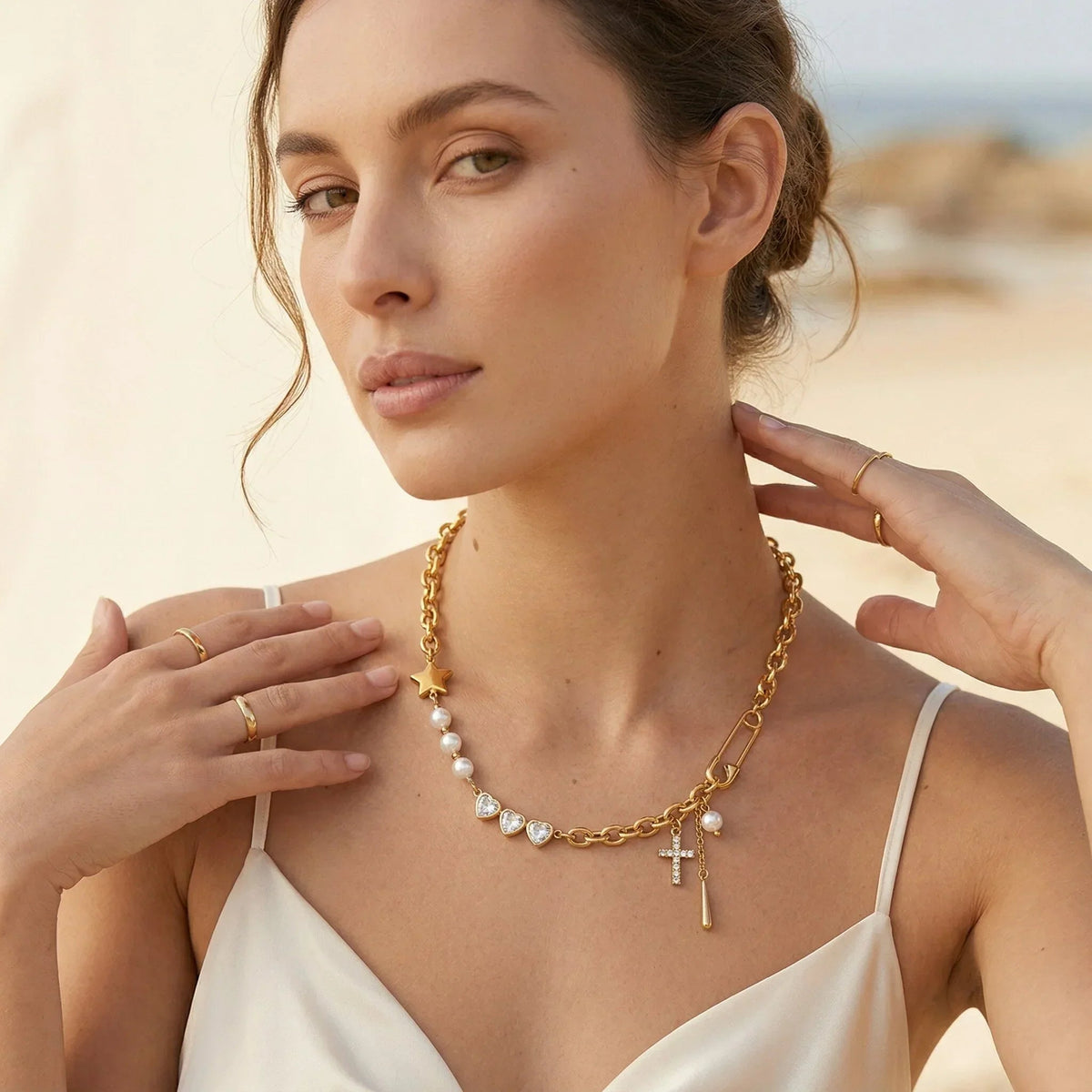 Ysabel Diamond Pearl Necklace