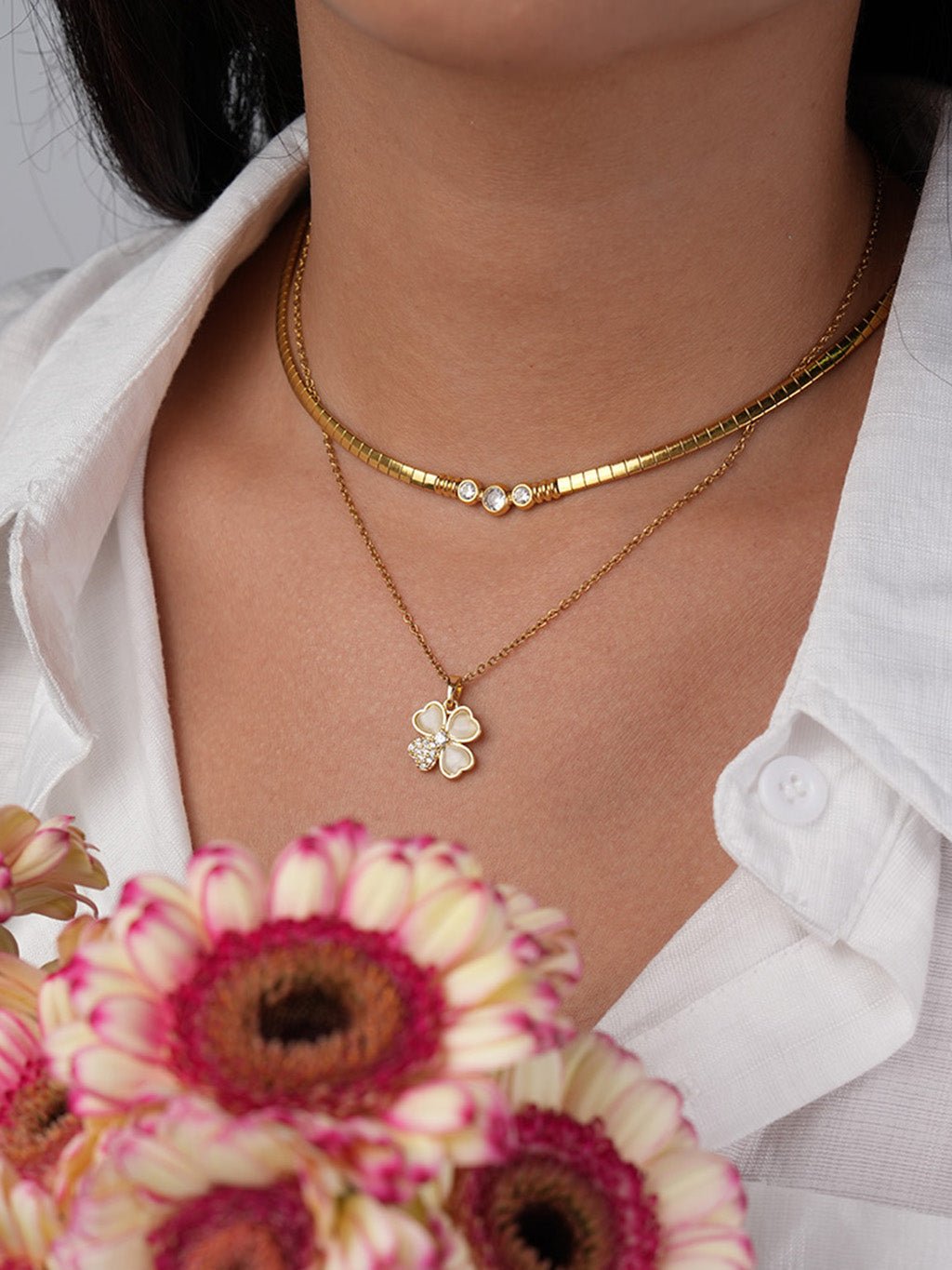 Four Leaf Clover Kette Gold