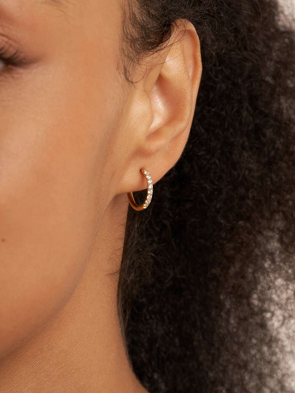 Glamour Kreolen mit Zirkonia Large 12mm Gold & Silber